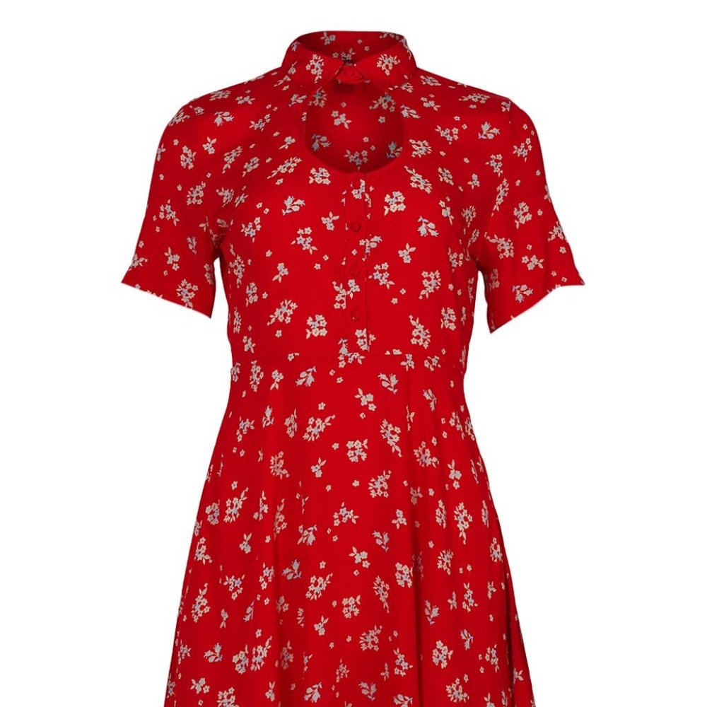 ✨ Forever 21 || Red Floral Dress - Picture 1 of 2